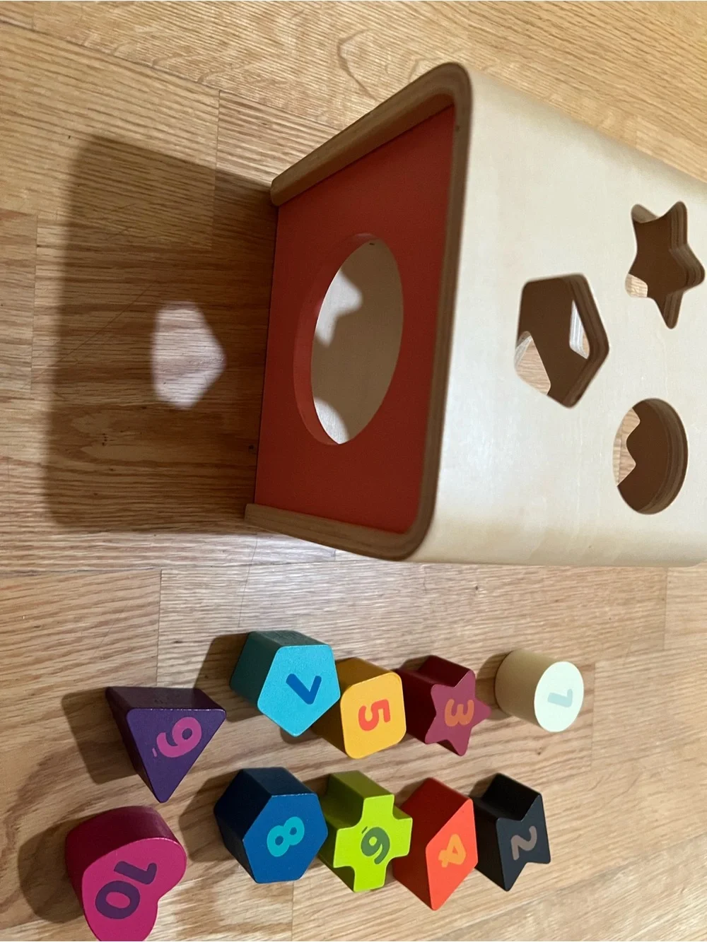 Battat wooden  Shape Sorter & Numbered Blocks - Colorful Educational Toy